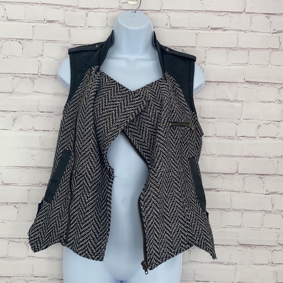 Anthro. Daniel Rainn herringbone black vest size small - Picture 9 of 15